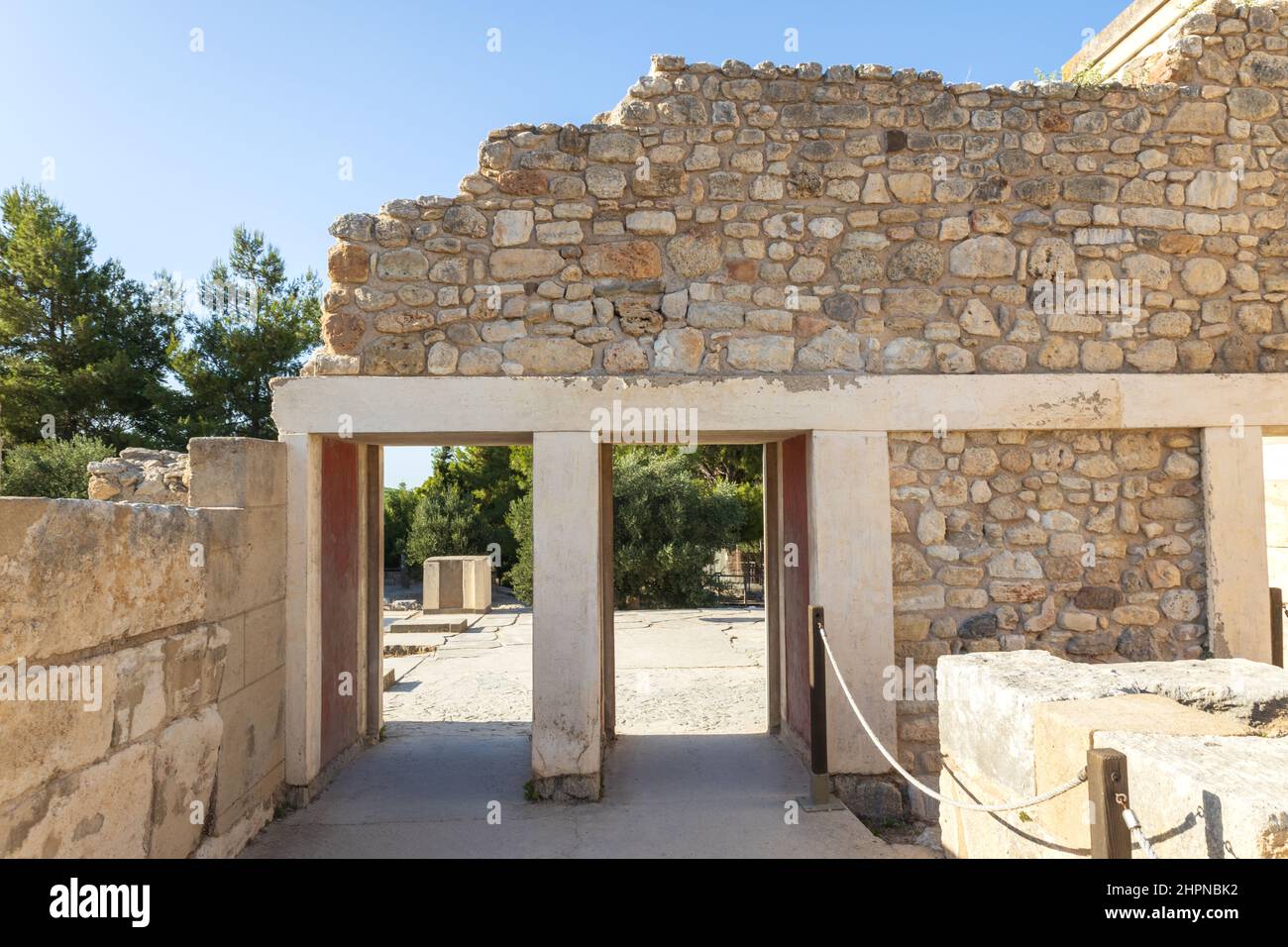 Détail du Palais de Knossos, île de Crète, Grèce Banque D'Images