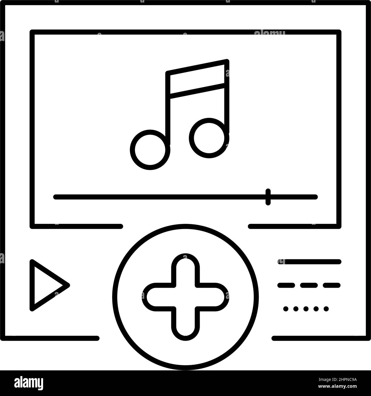 illustration vectorielle d'icône de ligne ugc de contenu musical Illustration de Vecteur