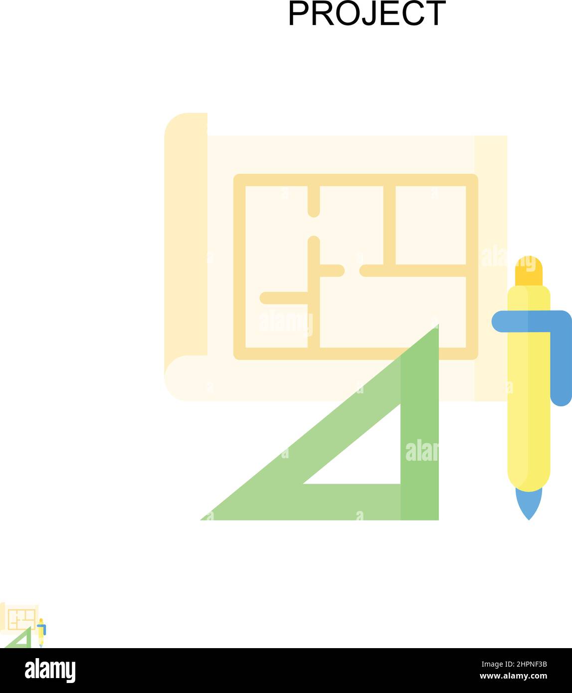 Icône de vecteur simple de projet.Modèle de conception de symbole d'illustration pour élément d'interface utilisateur Web mobile. Illustration de Vecteur