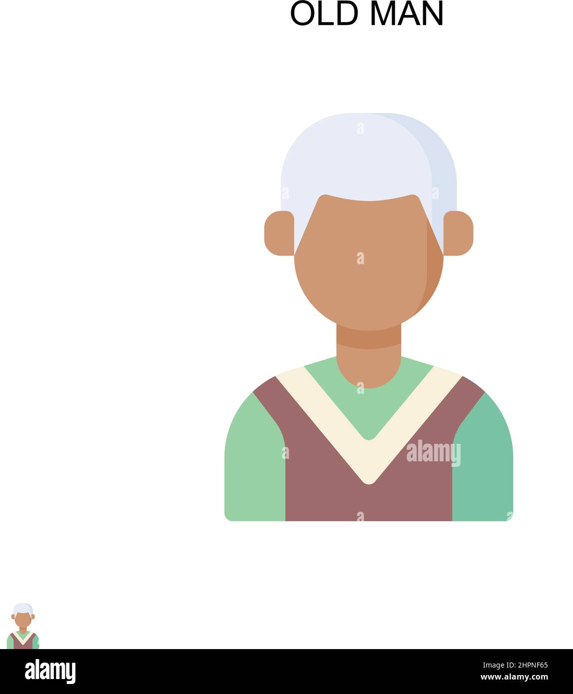 Icône de vecteur simple Old man.Modèle de conception de symbole d'illustration pour élément d'interface utilisateur Web mobile. Illustration de Vecteur