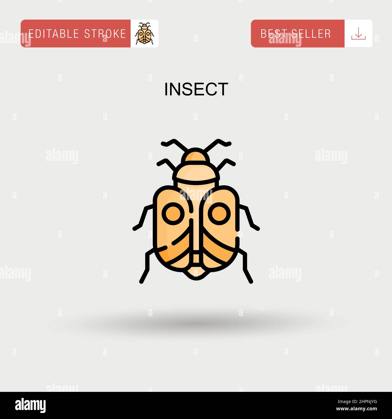 Icône de vecteur simple insecte. Illustration de Vecteur
