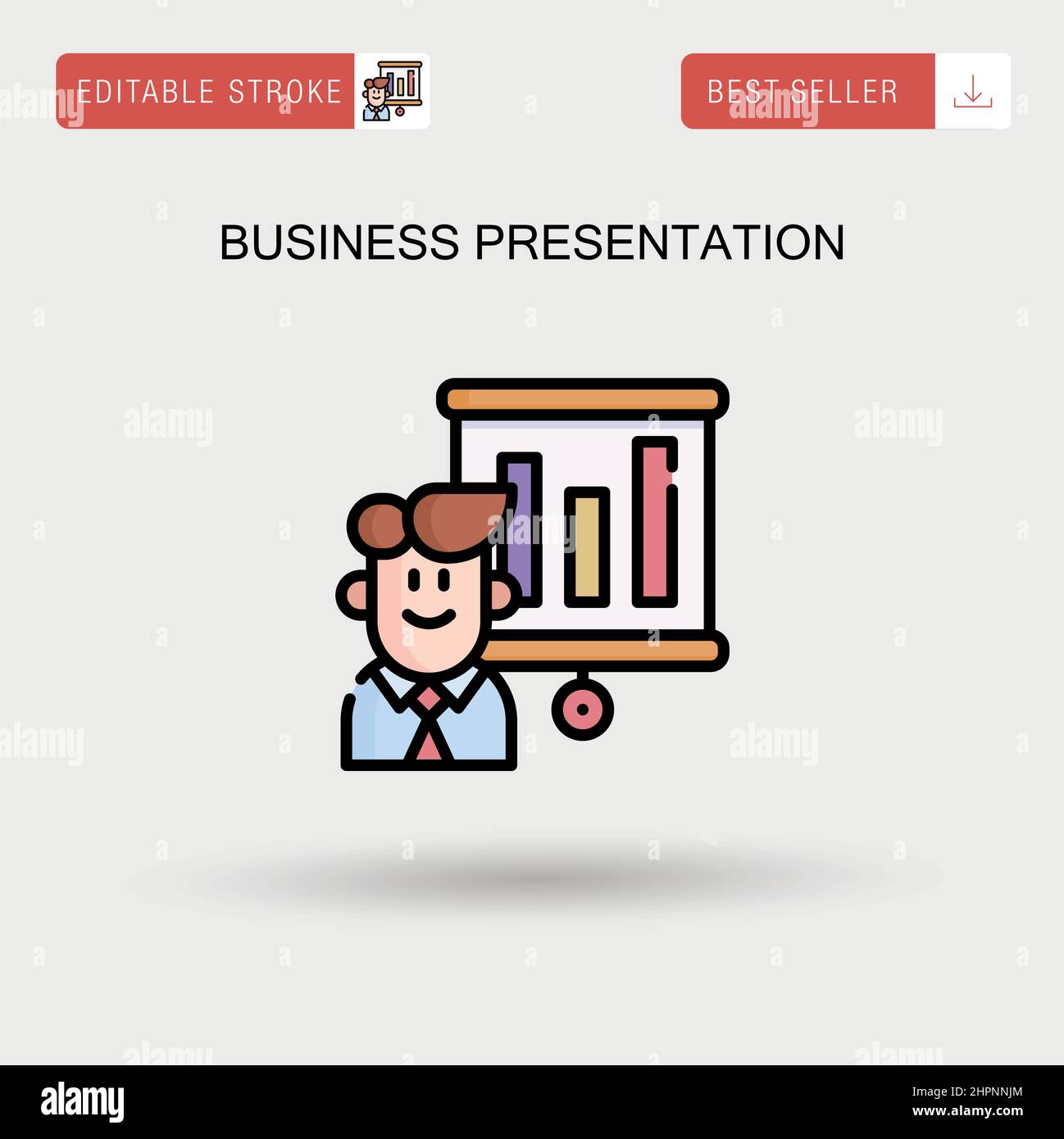 Icône de vecteur simple de présentation d'entreprise. Illustration de Vecteur