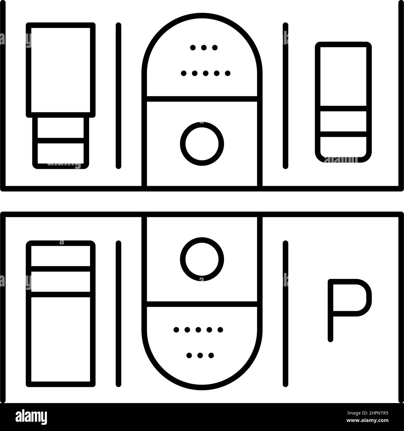 illustration vectorielle de l'icône de la ligne de services de gestion multi-emplacement Illustration de Vecteur