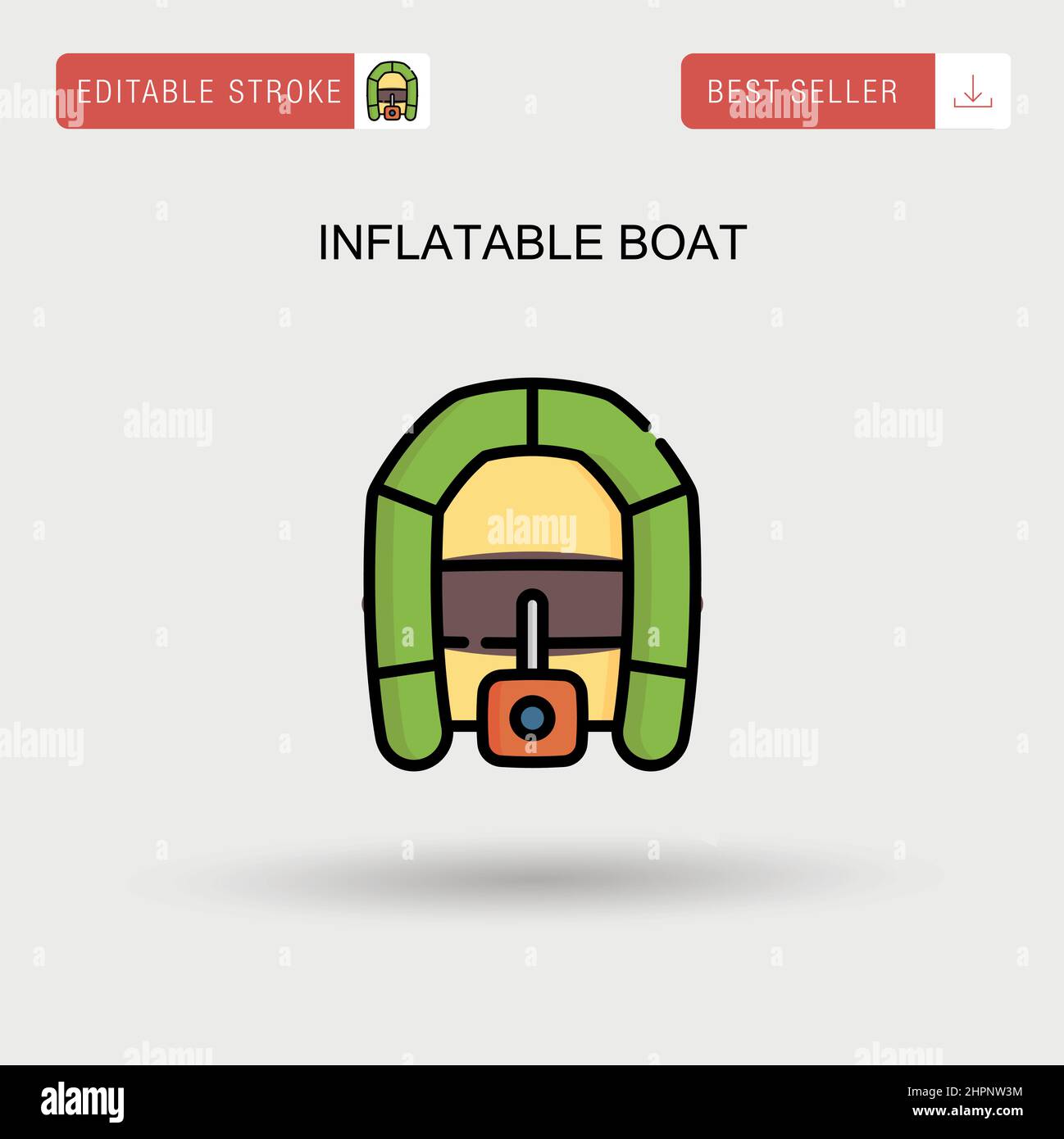 Bateau gonflable simple icône vecteur. Illustration de Vecteur