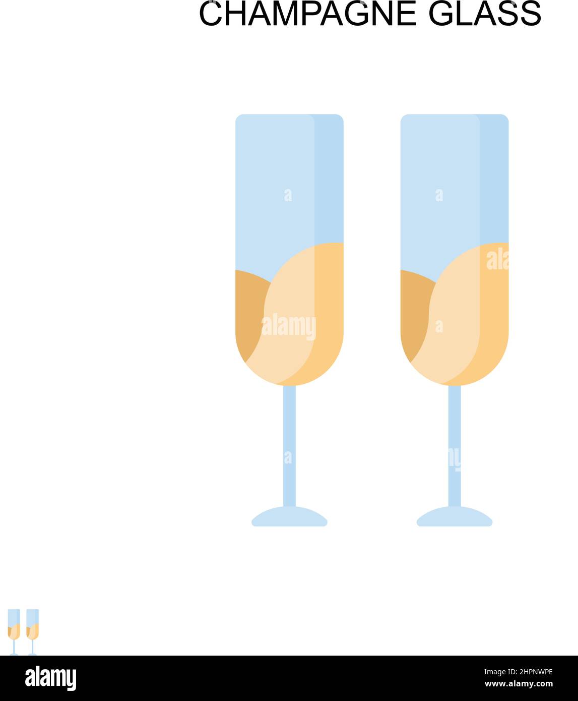 Icône vecteur simple en verre de champagne. Modèle de conception de symbole d'illustration pour élément d'interface utilisateur Web mobile. Illustration de Vecteur