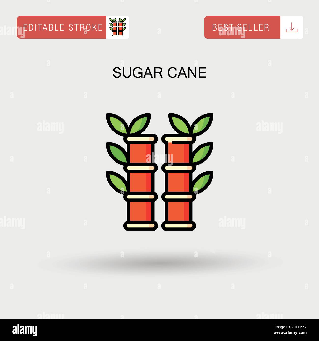 Icône de vecteur simple de canne à sucre. Illustration de Vecteur