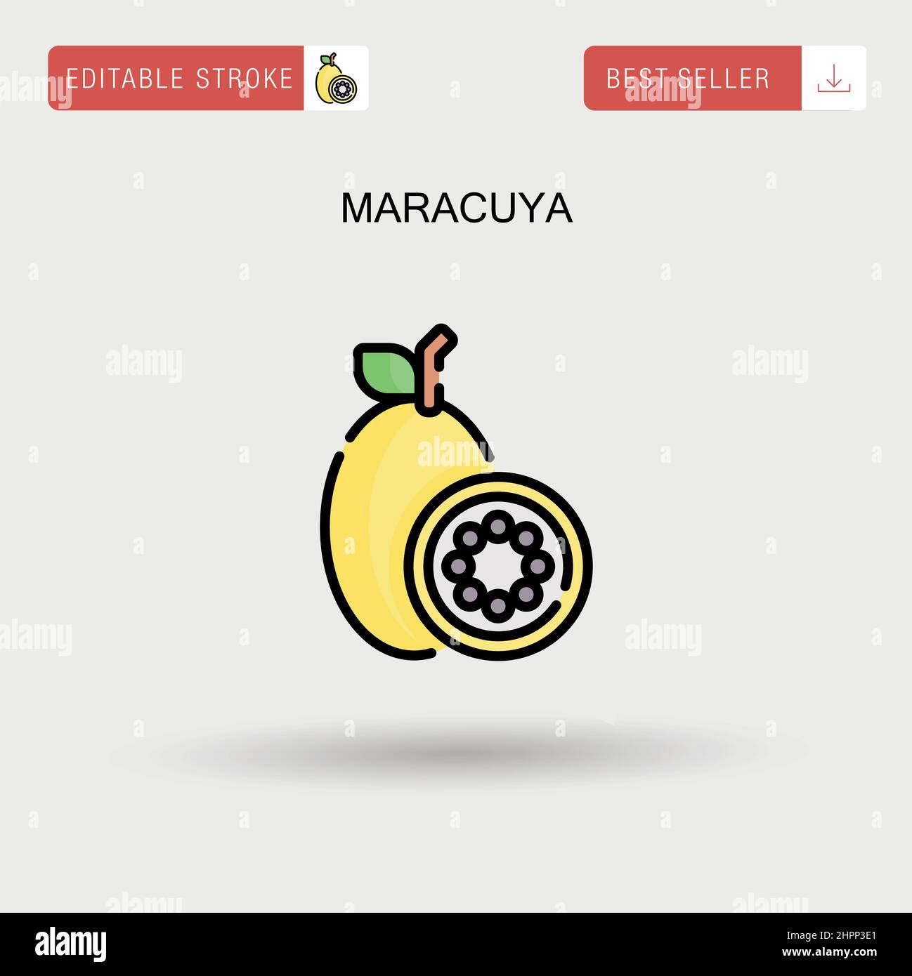 Icône de vecteur simple Maracuya. Illustration de Vecteur