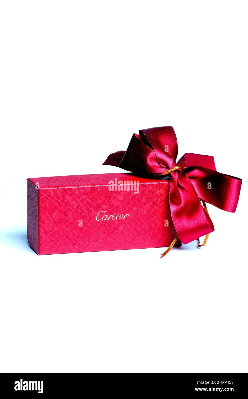 Cartier, cadeau, style de vie, bijoux, art, Box, Red Cartier Box, symbole  du style de luxe Photo Stock - Alamy