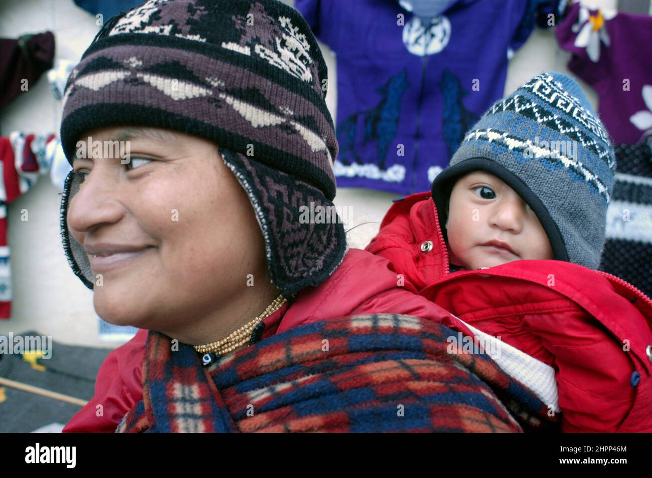 La mère et l'enfant, bébé, du Pérou Banque D'Images
