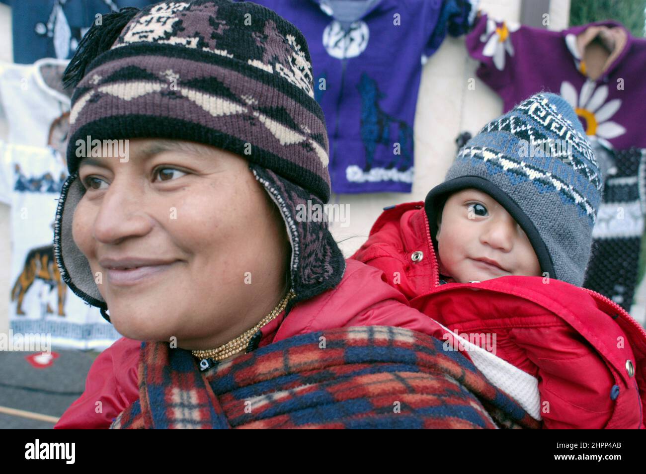 La mère et l'enfant, bébé, du Pérou Banque D'Images