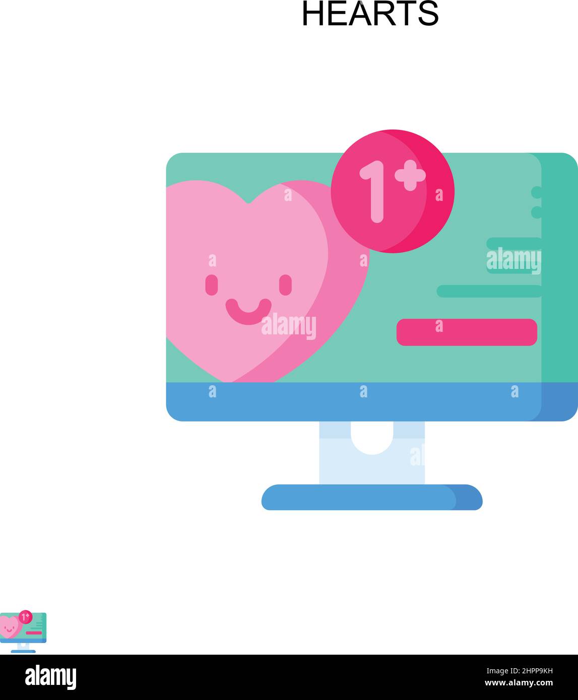 Icône vecteur simple coeurs.Modèle de conception de symbole d'illustration pour élément d'interface utilisateur Web mobile. Illustration de Vecteur