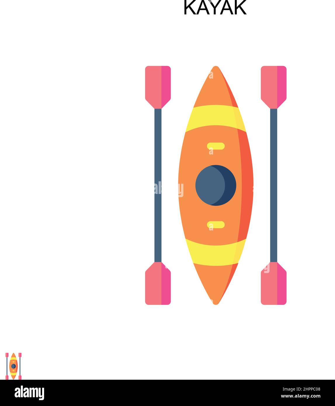 Icône de vecteur simple de kayak.Modèle de conception de symbole d'illustration pour élément d'interface utilisateur Web mobile. Illustration de Vecteur