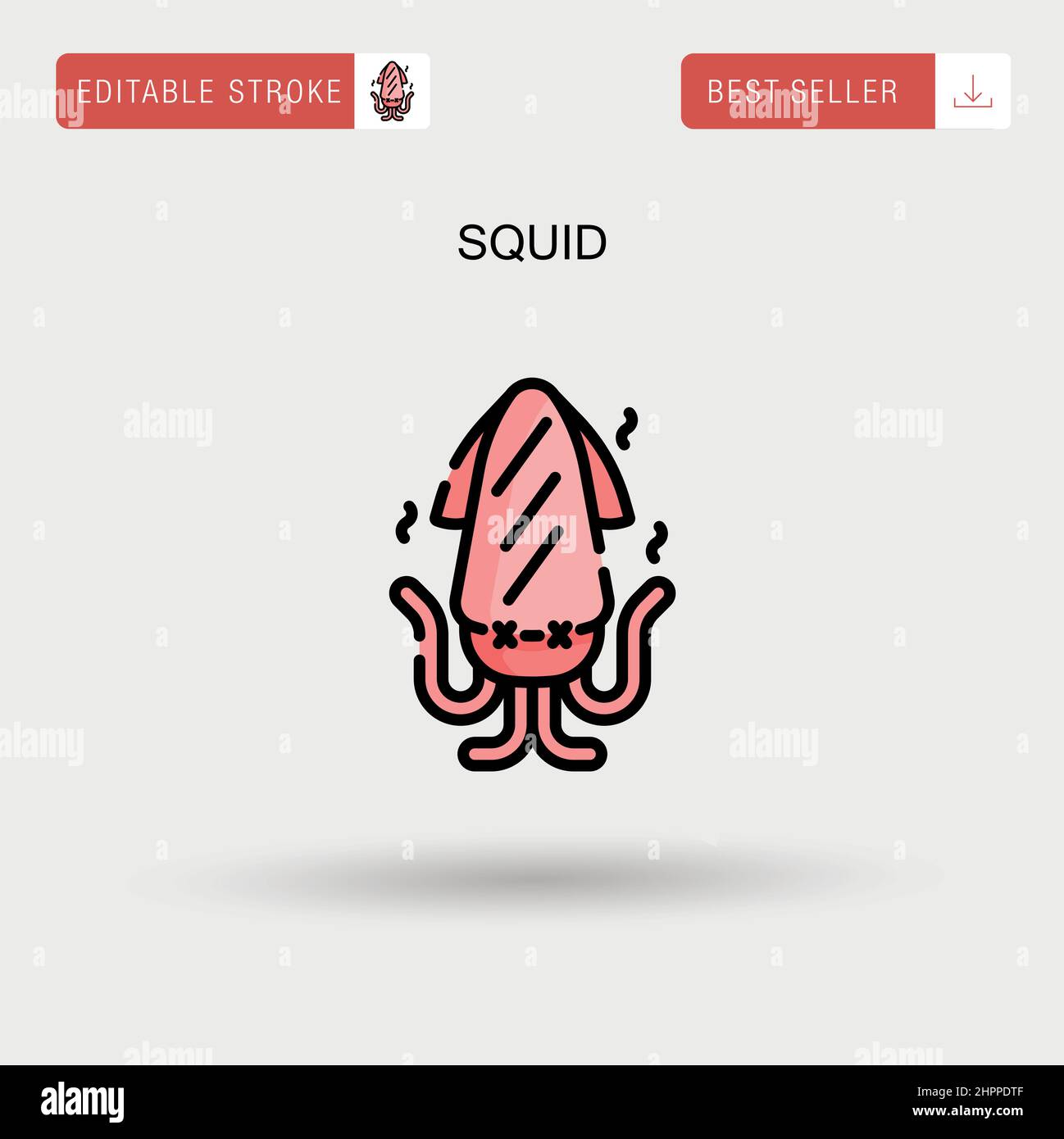 Icône de vecteur simple Squid. Illustration de Vecteur