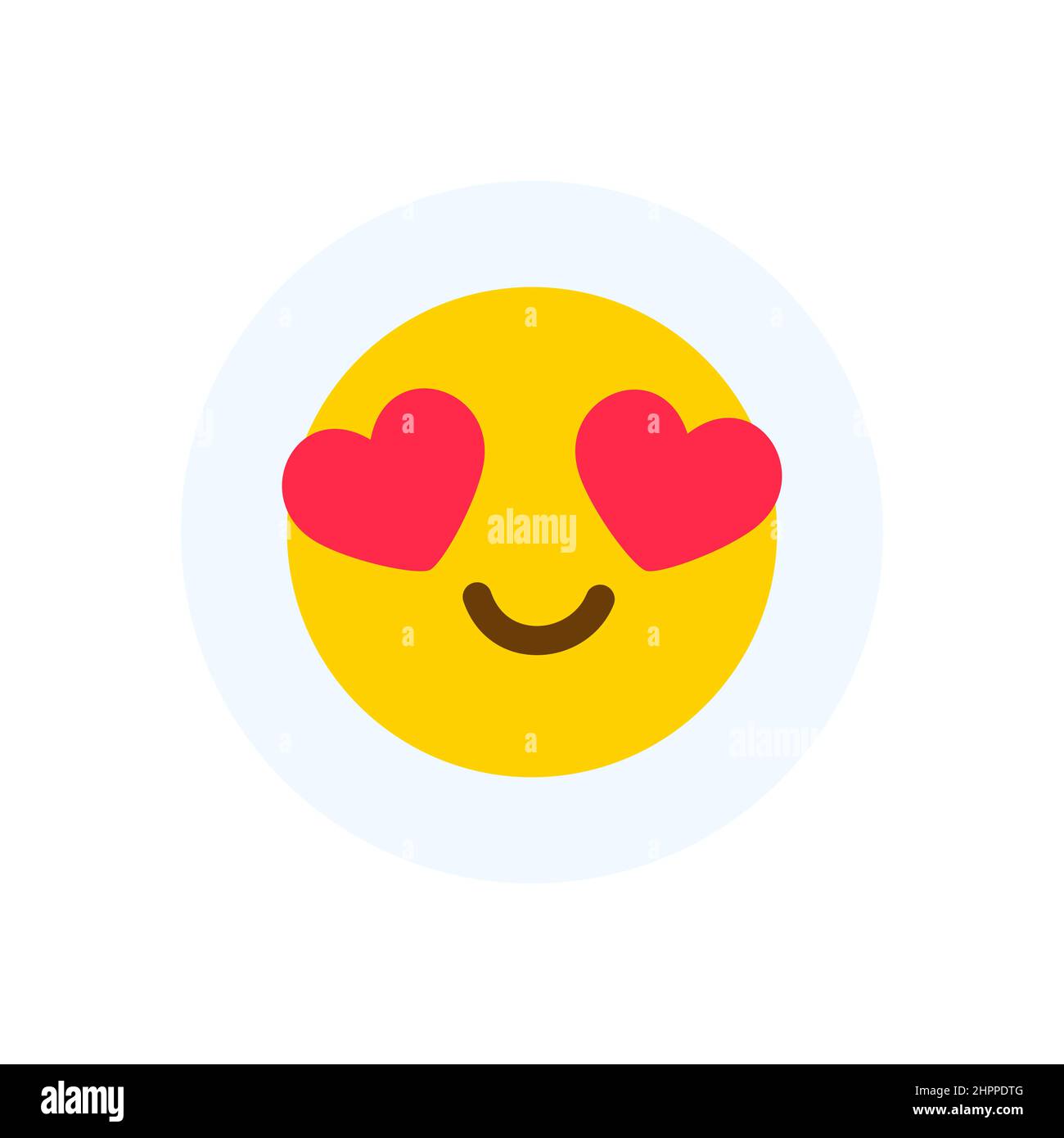 Émoticone avec œil de coeur pour l'interface utilisateur des médias sociaux. Dans la réaction d'amour. Illustration vectorielle isolée sur fond sombre Illustration de Vecteur
