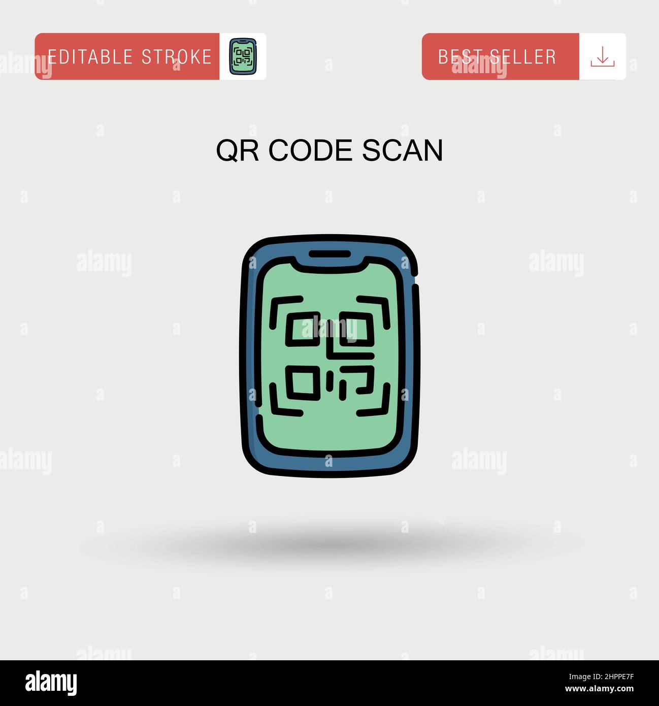 Icône de vecteur simple de lecture de code QR. Illustration de Vecteur