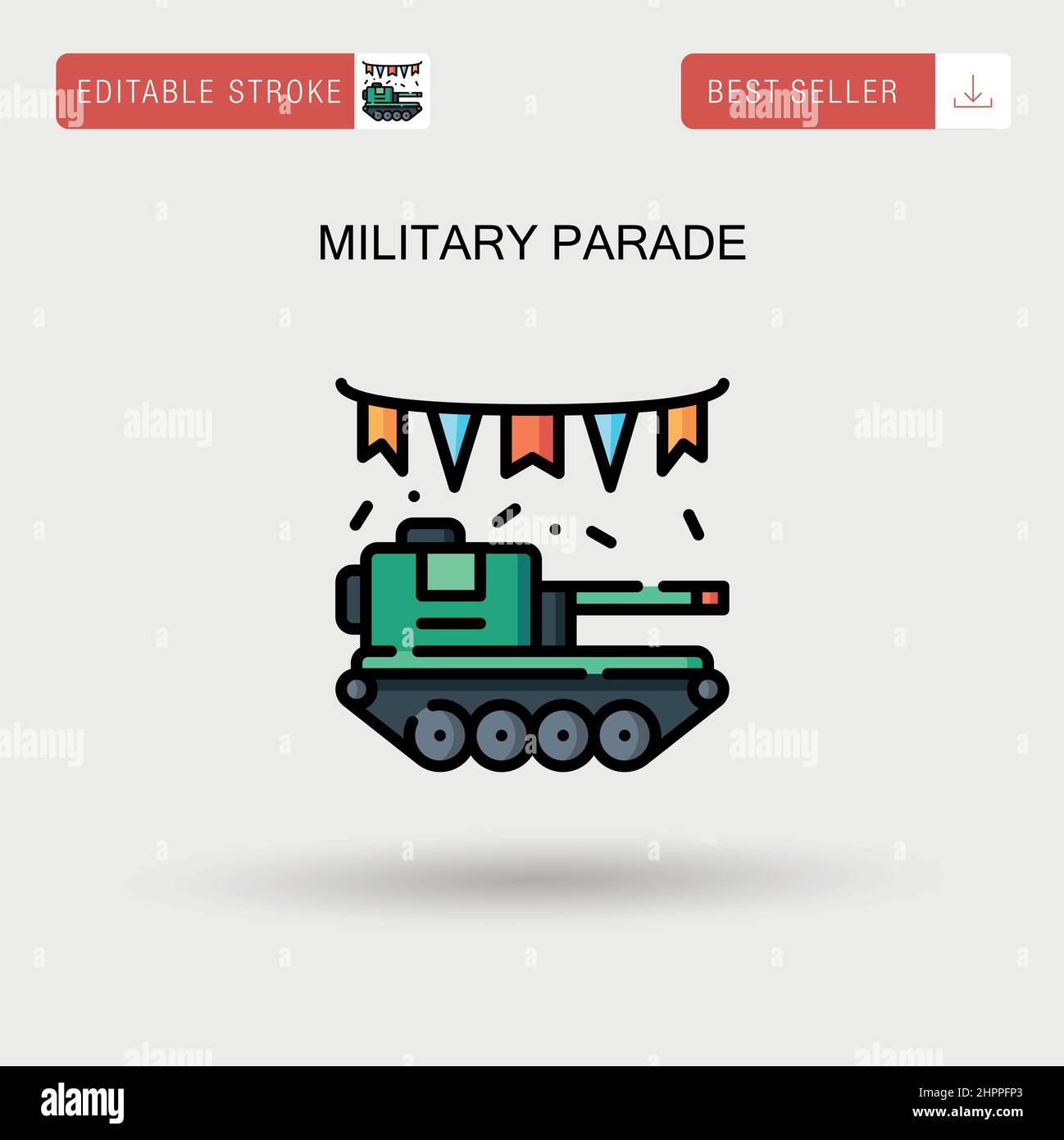 Icône de vecteur simple de parade militaire. Illustration de Vecteur
