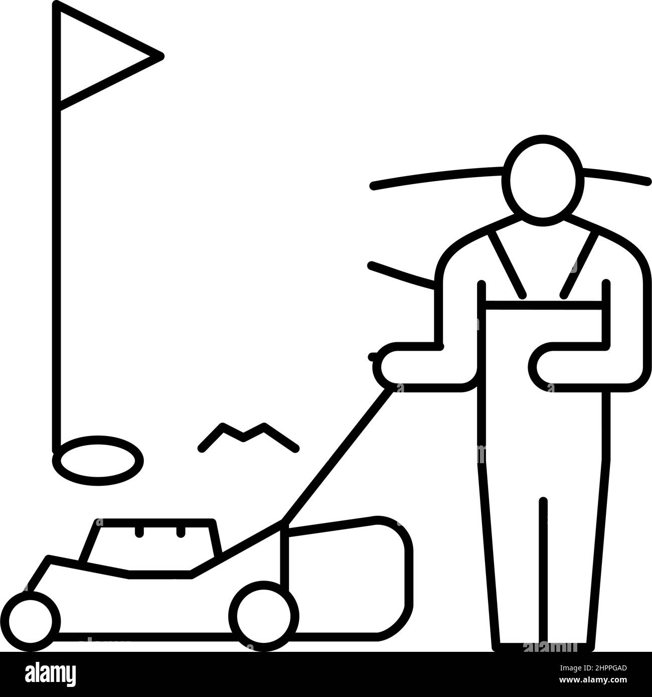 illustration vectorielle d'icône de la ligne de services gazon de sport Illustration de Vecteur