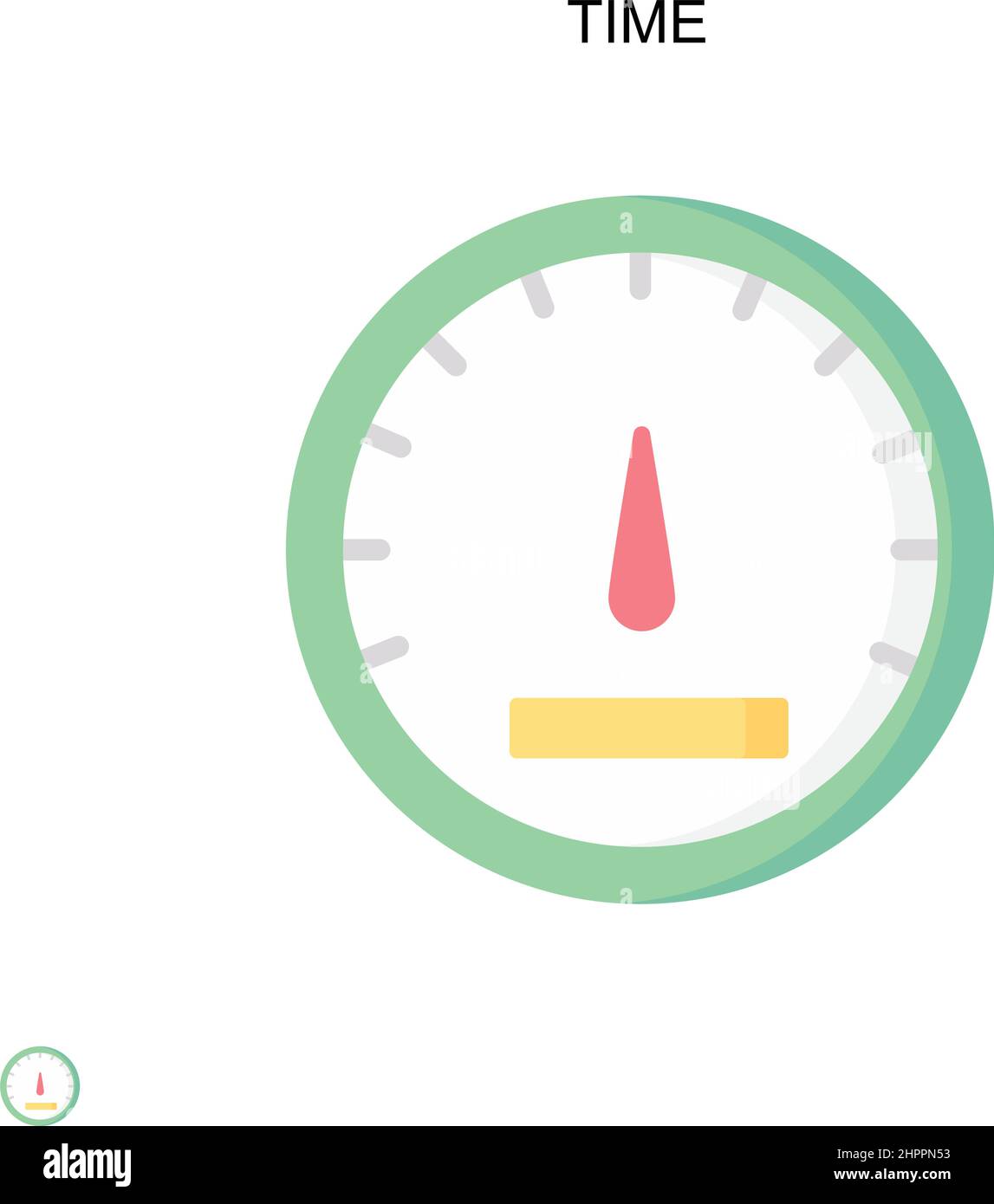 Icône vecteur simple temps.Modèle de conception de symbole d'illustration pour élément d'interface utilisateur Web mobile. Illustration de Vecteur