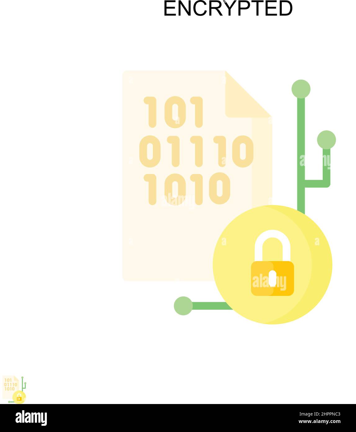 Icône de vecteur simple crypté.Modèle de conception de symbole d'illustration pour élément d'interface utilisateur Web mobile. Illustration de Vecteur