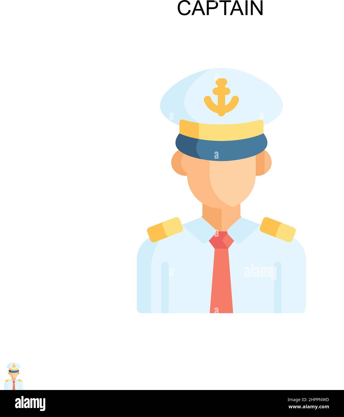 Icône Captain simple Vector. Modèle de conception de symbole d'illustration pour élément d'interface utilisateur Web mobile. Illustration de Vecteur