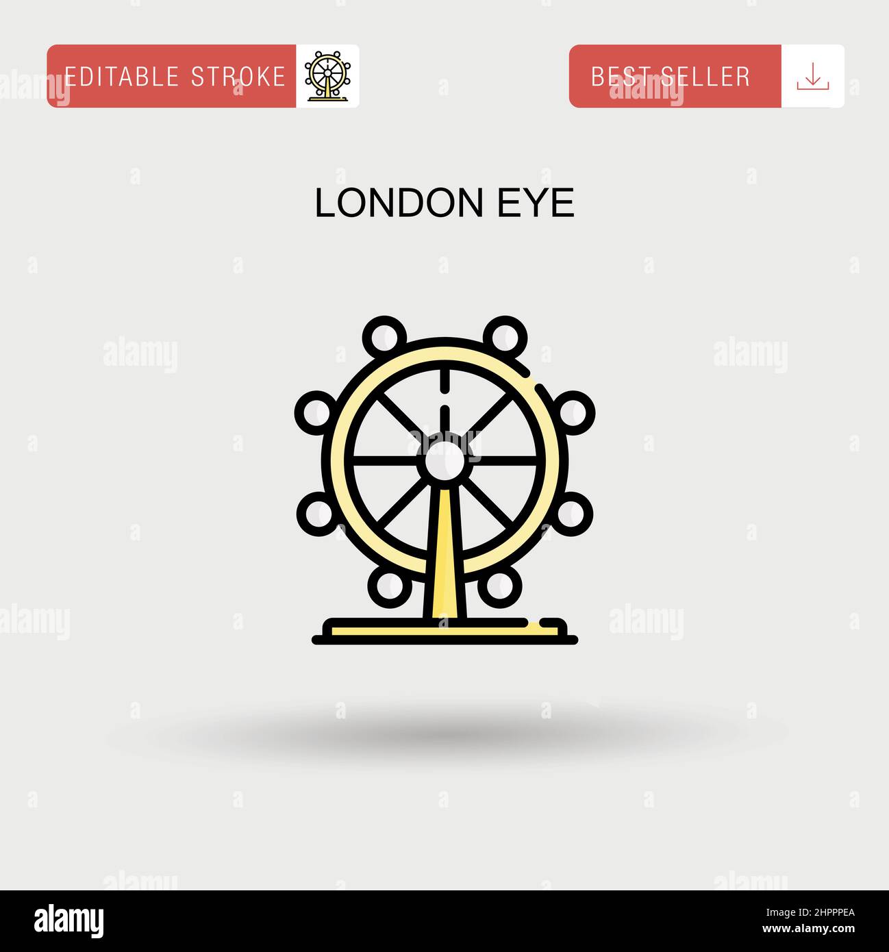Icône de vecteur simple London Eye. Illustration de Vecteur