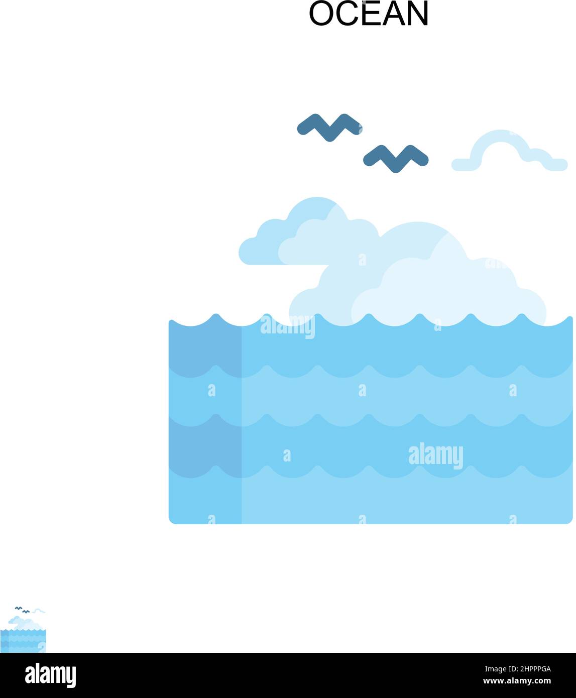 Icône vecteur Ocean simple. Modèle de conception de symbole d'illustration pour élément d'interface utilisateur Web mobile. Illustration de Vecteur