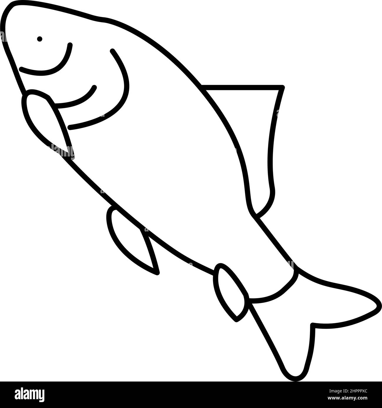 illustration vectorielle de l'icône de la ligne de poisson de catla Illustration de Vecteur