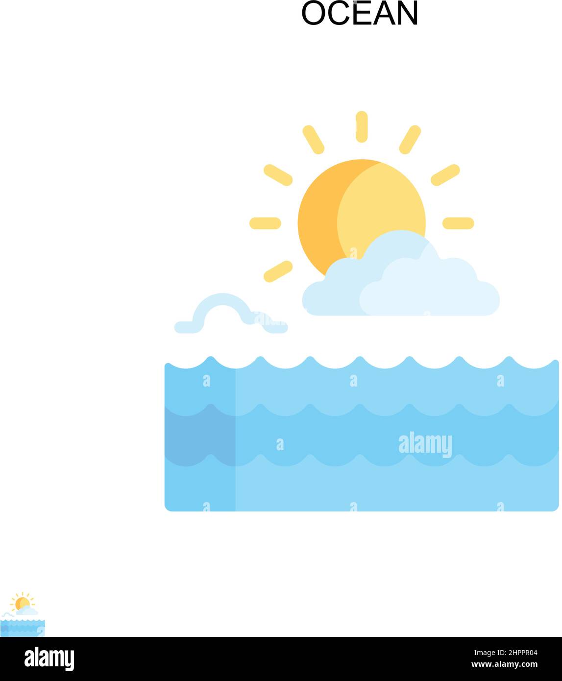 Icône vecteur Ocean simple. Modèle de conception de symbole d'illustration pour élément d'interface utilisateur Web mobile. Illustration de Vecteur