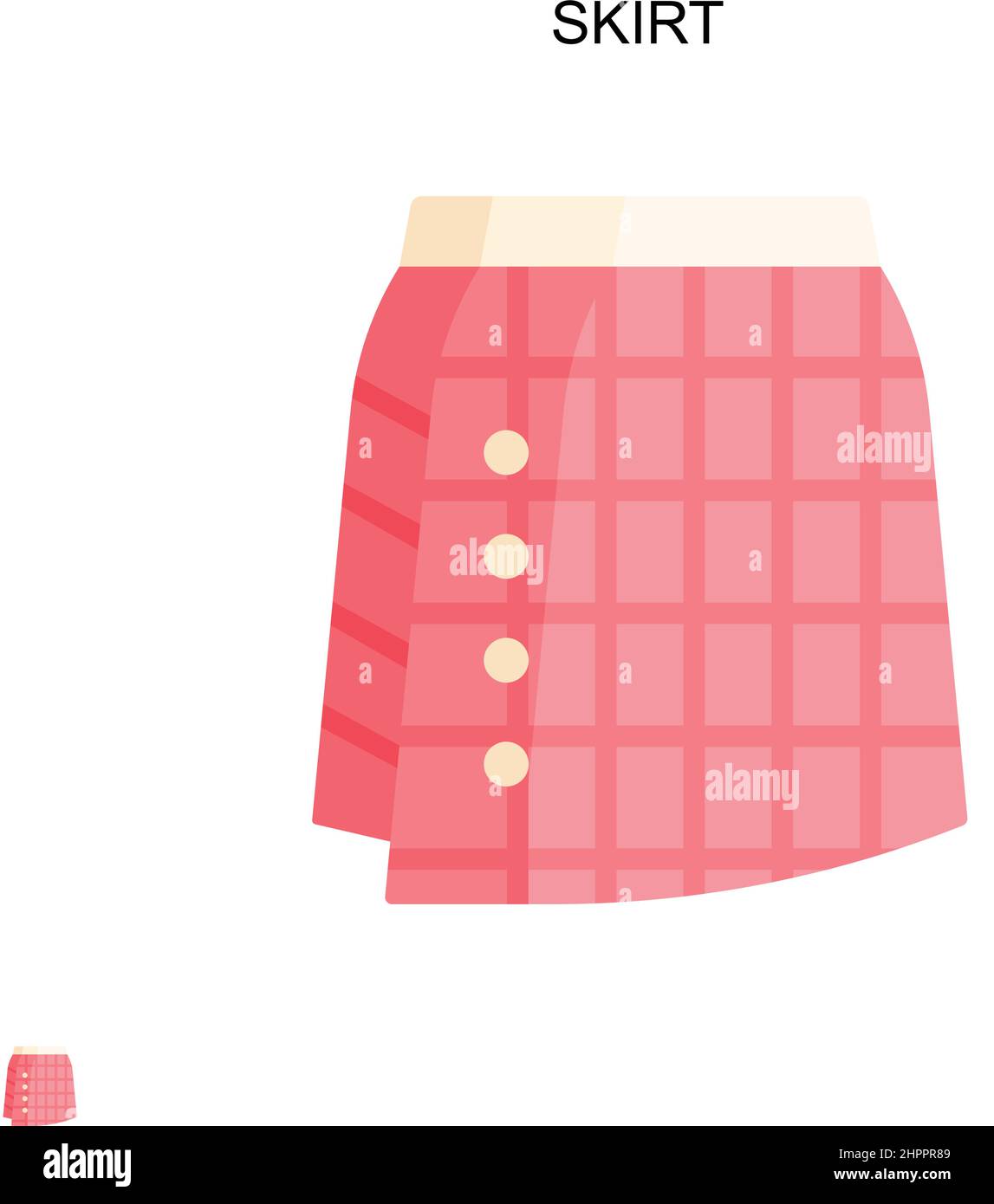 Icône de vecteur simple de jupe.Modèle de conception de symbole d'illustration pour élément d'interface utilisateur Web mobile. Illustration de Vecteur