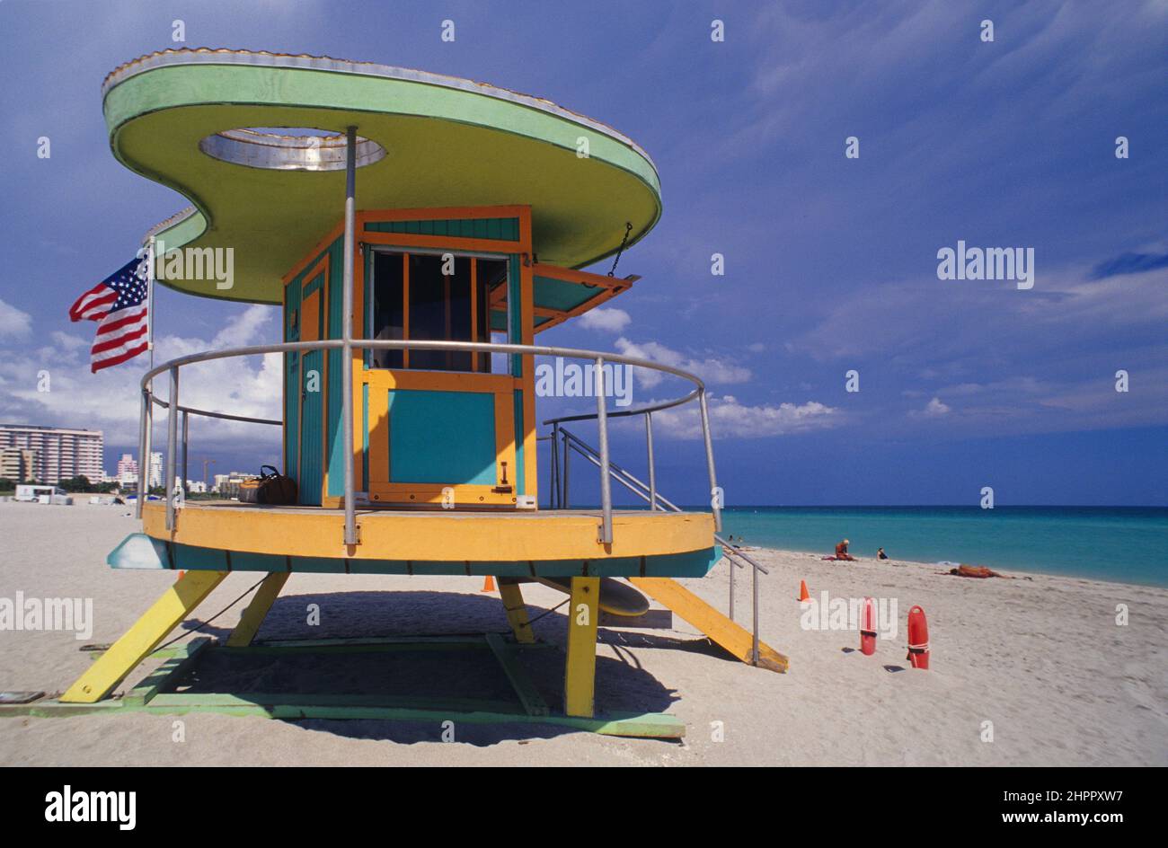 États-Unis Miami Beach South Beach quartier art déco refuge de la protection de la vie Banque D'Images