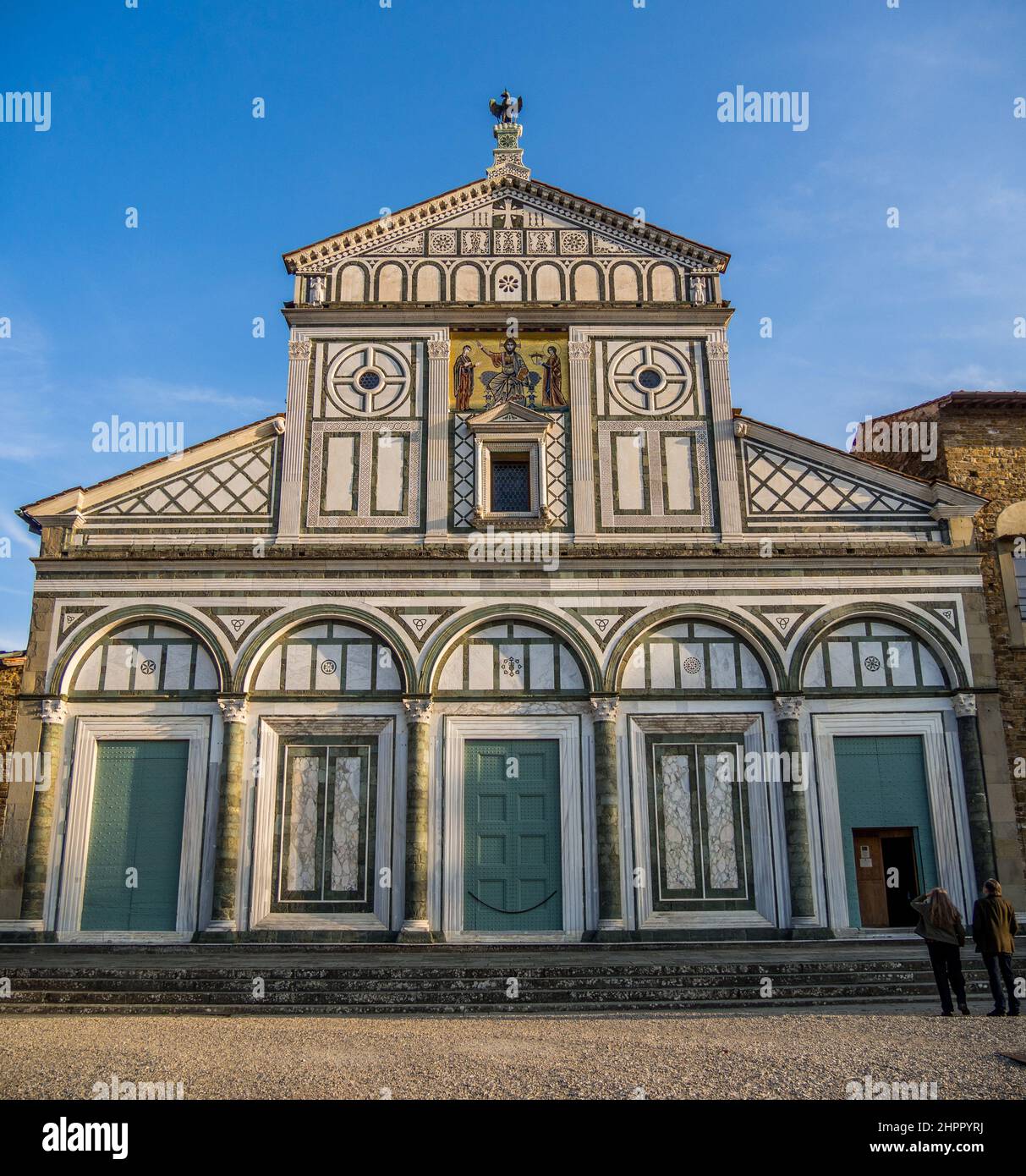 Italie, Toscane, Florence, site classé au patrimoine mondial de l'UNESCO, église San Miniato Al Monte Banque D'Images