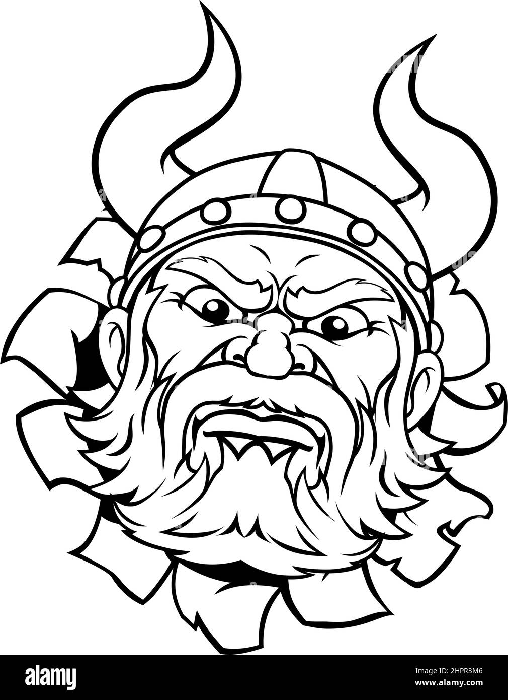 Masque de mascotte de Barbarie Viking Warrior Illustration de Vecteur