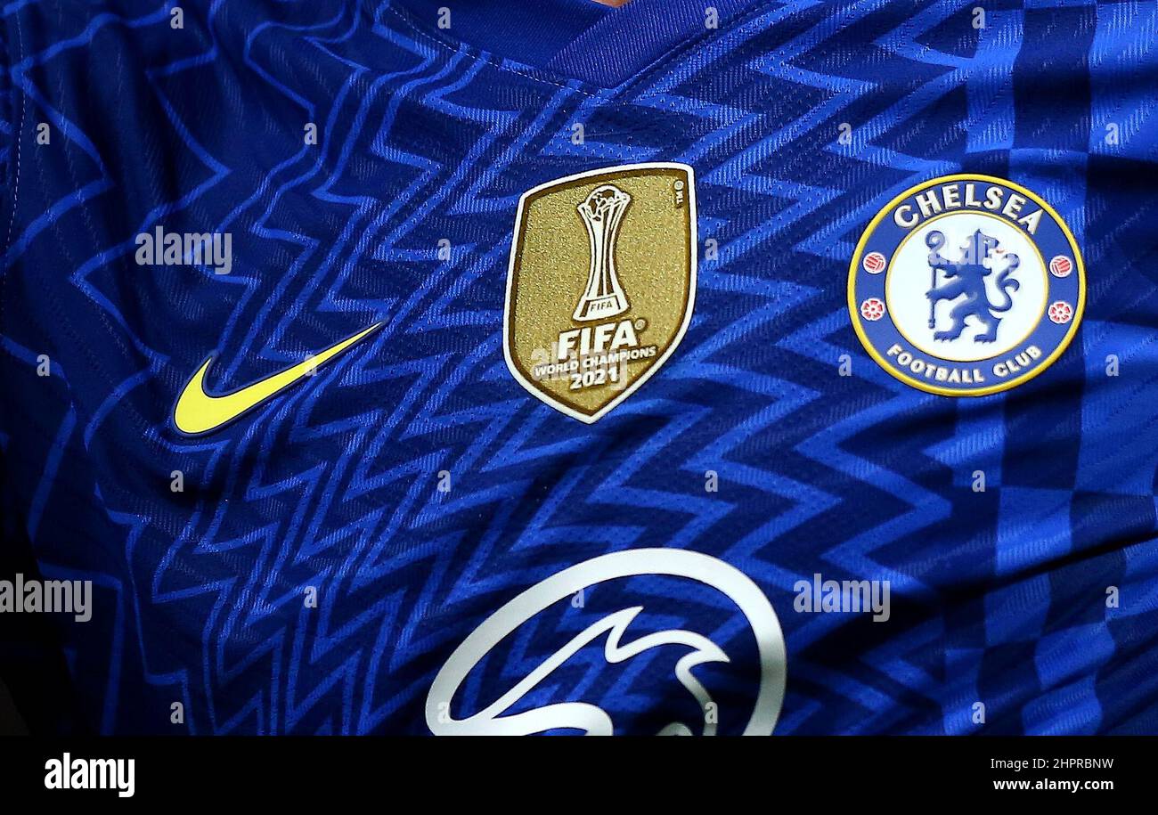 Stamford Bridge, Londres, Royaume-Uni. 22nd févr. 2022. FIFA World Champions 2021 vu sur le maillot de Chelsea lors du match de football Chelsea/Lille, UEFA Champions League, Stamford Bridge, Londres, Royaume-Uni - 22 février 2022 crédit: Michael Zemanek/Alay Live News Banque D'Images