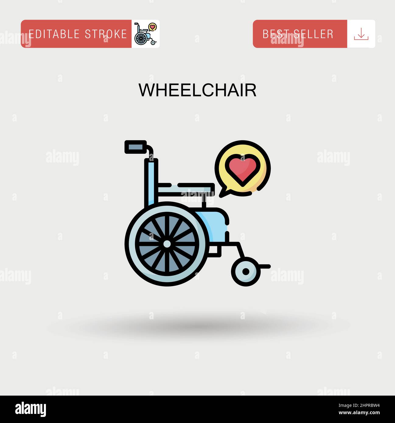 Icône de vecteur simple pour fauteuil roulant. Illustration de Vecteur
