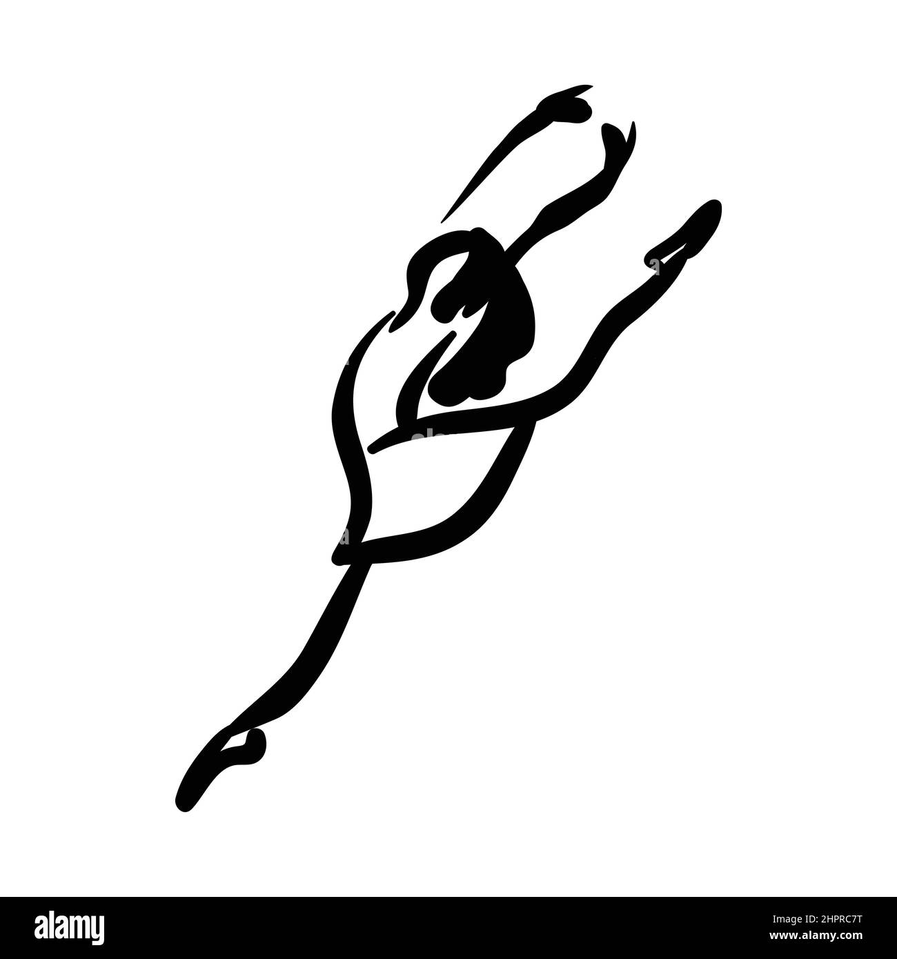 illustration du dessin de la ligne de danse de ballet Illustration de Vecteur