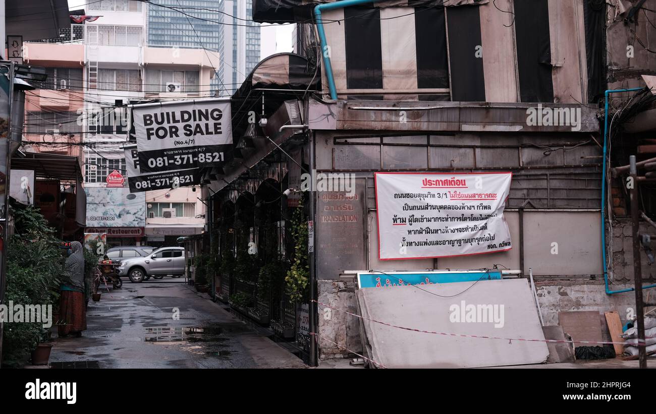 Side Alley Business la mauvaise économie à Bangkok Thaïlande Banque D'Images