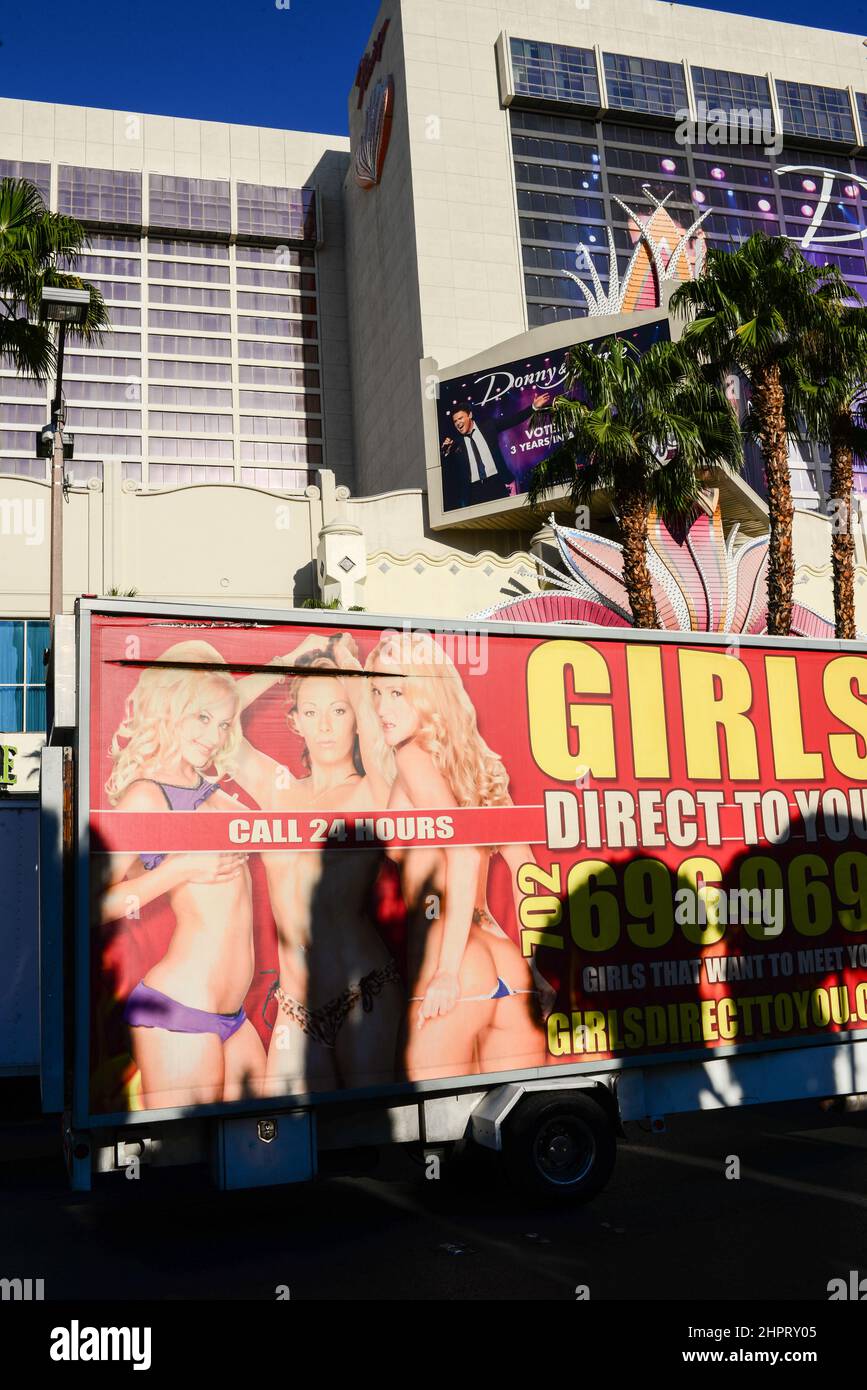 Appelez des filles de publicité à Las Vegas Banque D'Images