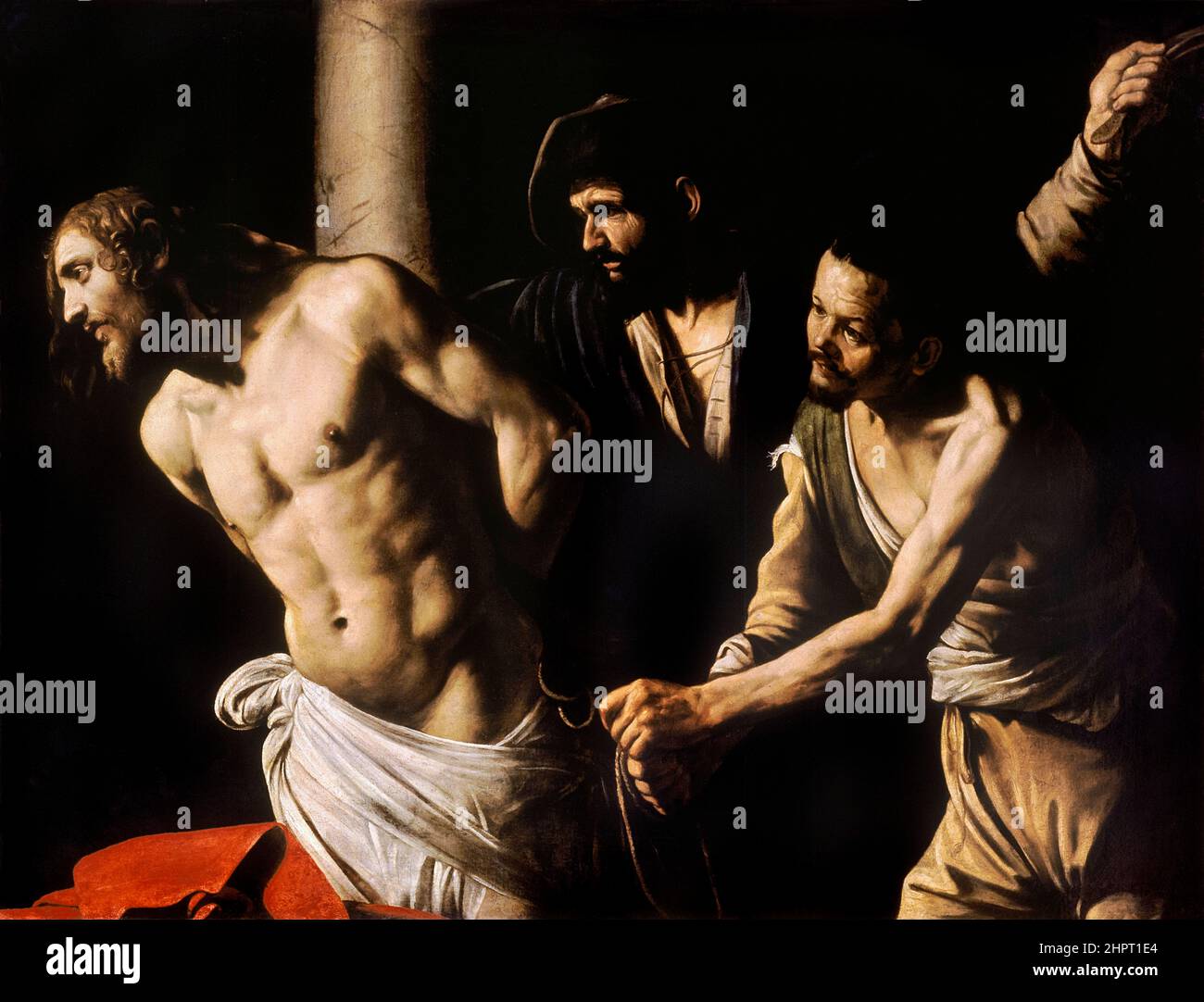 Christ à la colonne, alias, la flagellation du Christ, peinture à l'huile sur toile par Caravaggio, 1606-1607 Banque D'Images