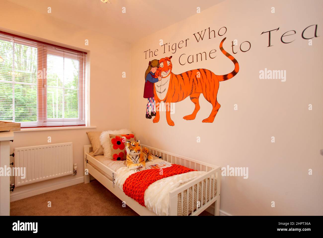 Le tigre qui est venu à la chambre à thème de thé, chambre des enfants, murale Banque D'Images