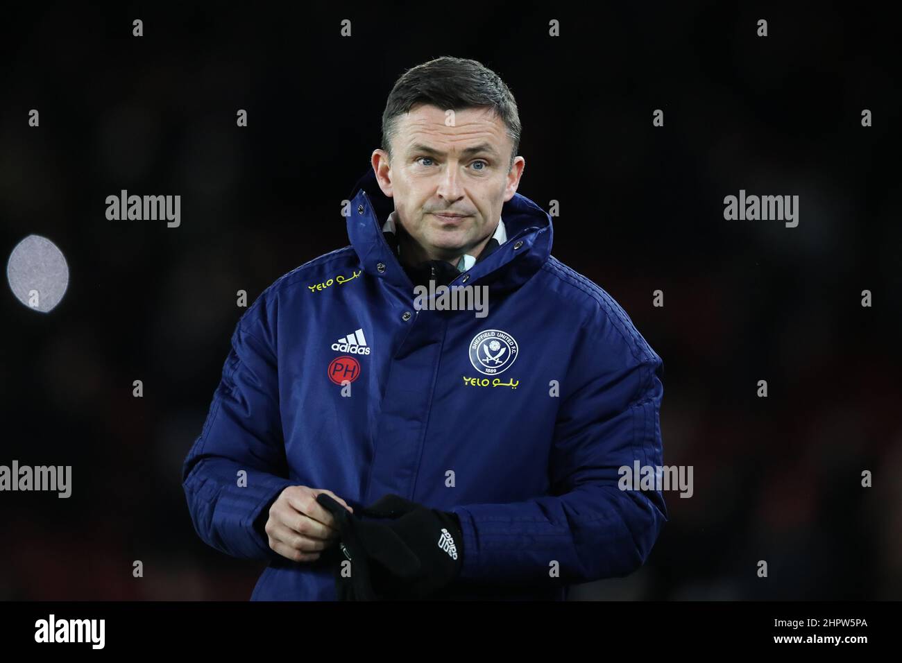 Sheffield, Angleterre, le 23rd février 2022. Paul Heckingbottom, directeur de Sheffield United lors du match du championnat Sky Bet à Bramall Lane, Sheffield. Crédit photo devrait lire: Isaac Parkin / Sportimage Banque D'Images