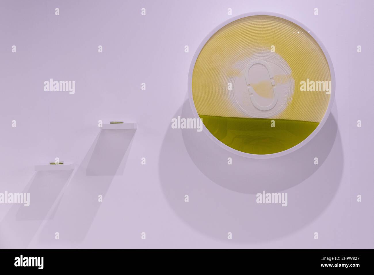 Madrid, Espagne. 23rd févr. 2022. OLEA, Soliman Lopez NFT (Tokens non fongibles) est vu pendant l'édition 41 d'ARCO.ARCO Madrid est la foire internationale d'art contemporain de l'Espagne qui, depuis 1982, a été l'une des principales plates-formes du marché de l'art et une pièce essentielle du circuit international consacré à la promotion et à la diffusion de la création artistique. Crédit : SOPA Images Limited/Alamy Live News Banque D'Images