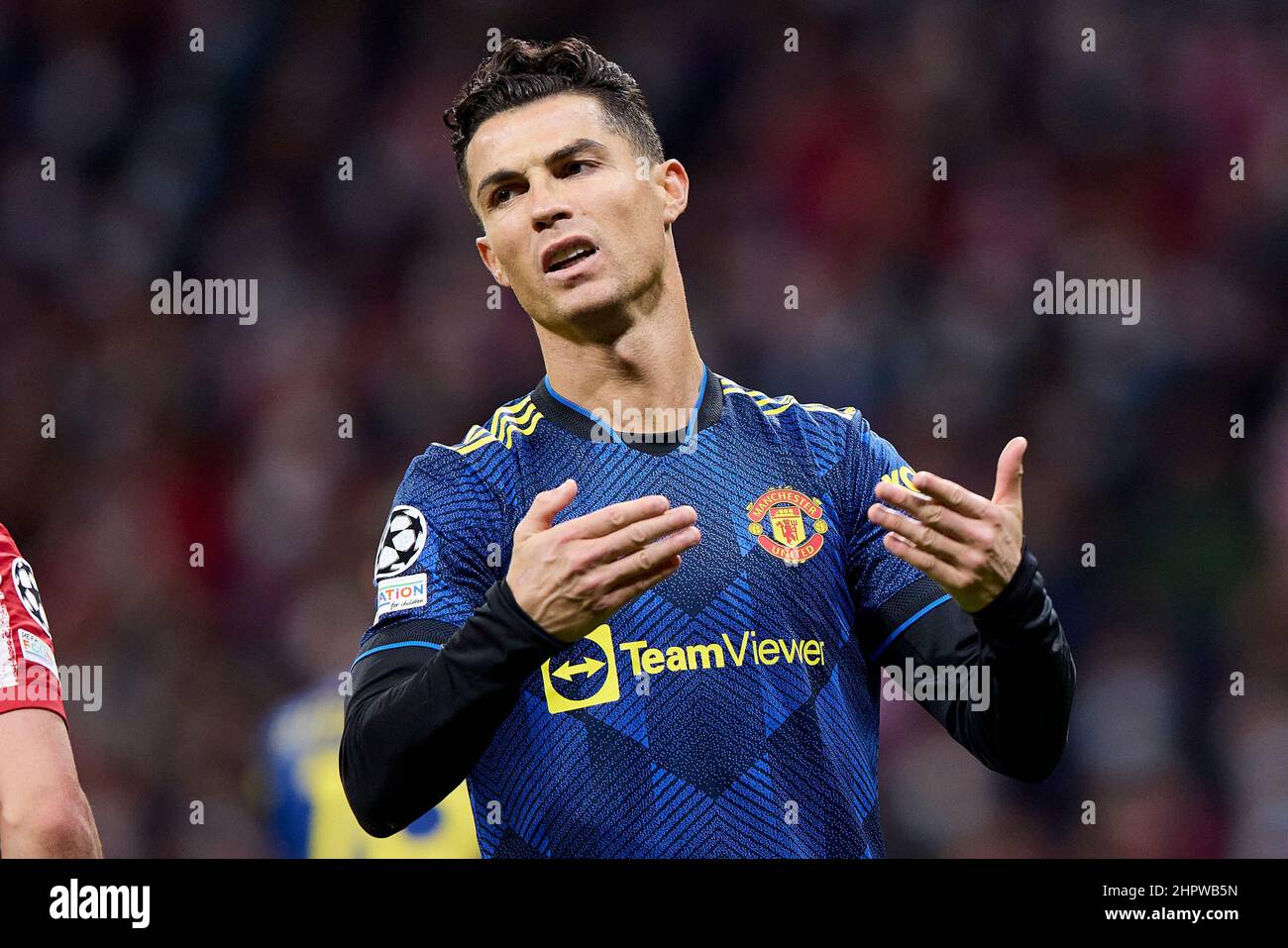 Madrid, Madrid, Espagne. 23rd févr. 2022. CRISTIANO RONALDO de Manchester United lors du match de football de la Ligue des champions entre l'Atlético de Madrid et Manchester United au stade Wanda Metropolitano de Madrid, Espagne, le 23 février 2022 (Credit image: © Ruben Albarran/ZUMA Press Wire) Banque D'Images