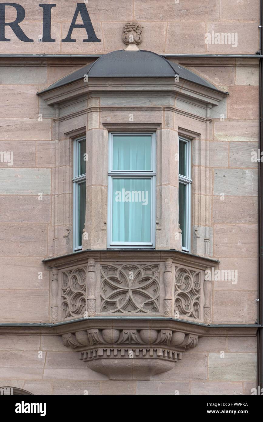 Choeur néo-gothique en grès de 1897, Koenigstrasse 80, Nuremberg, moyenne-Franconie, Bavière, Allemagne Banque D'Images