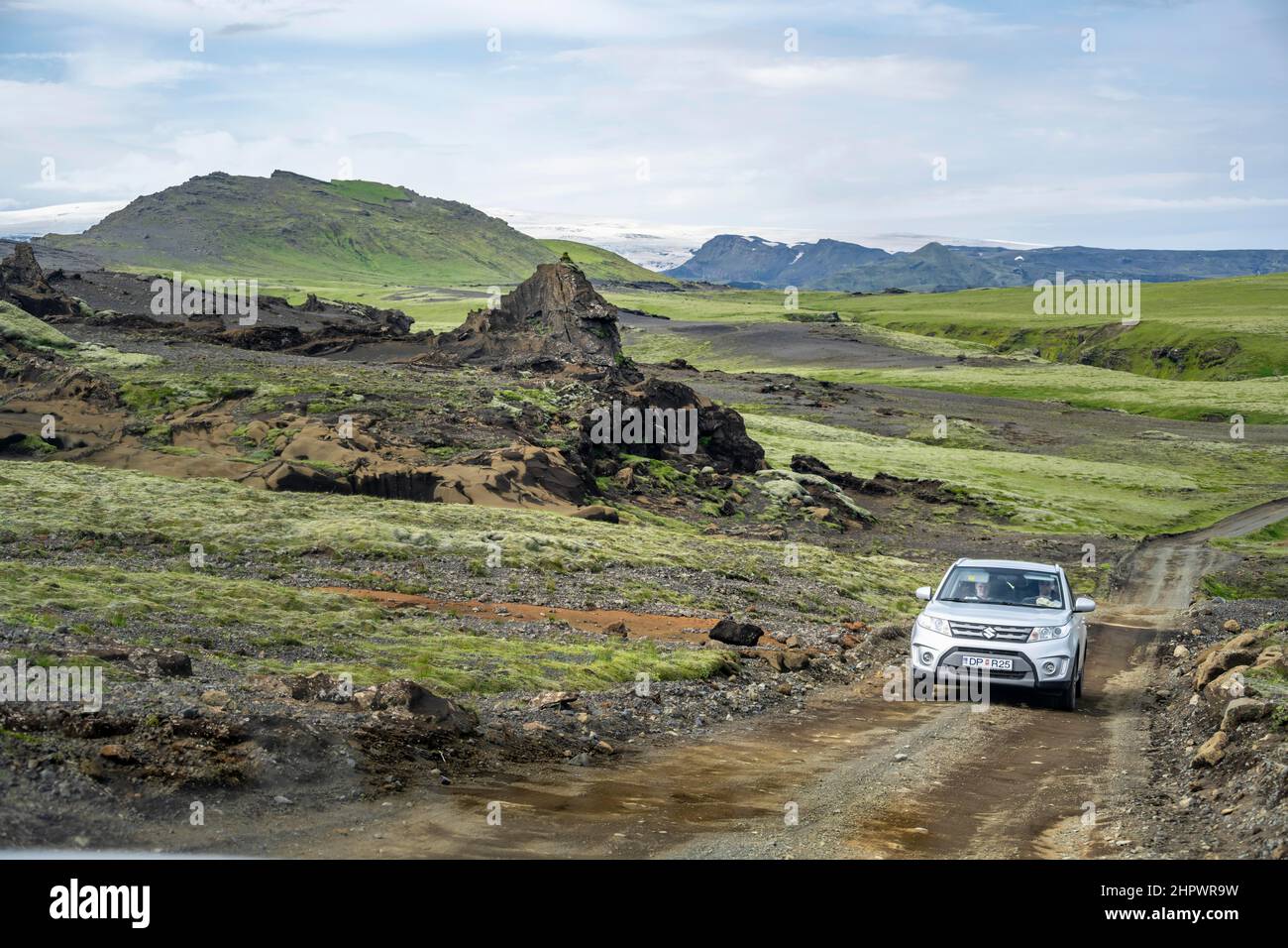 Route non pavée à Pakgil, Islande Banque D'Images