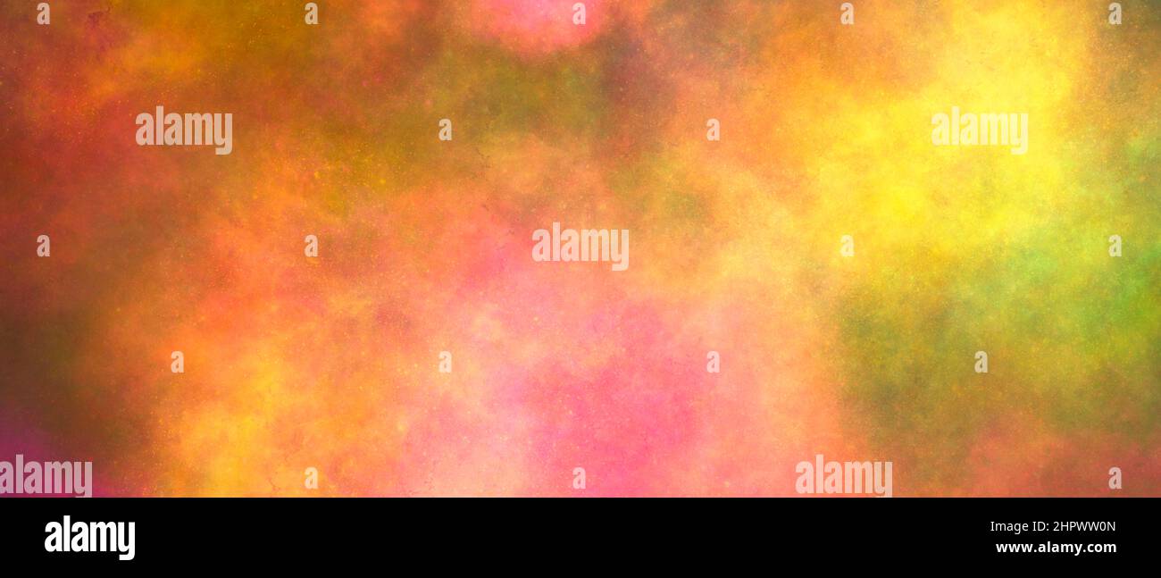 arrière-plan mystique abstrait aquarelle dans des tons chauds de rose, orange, jaune Banque D'Images