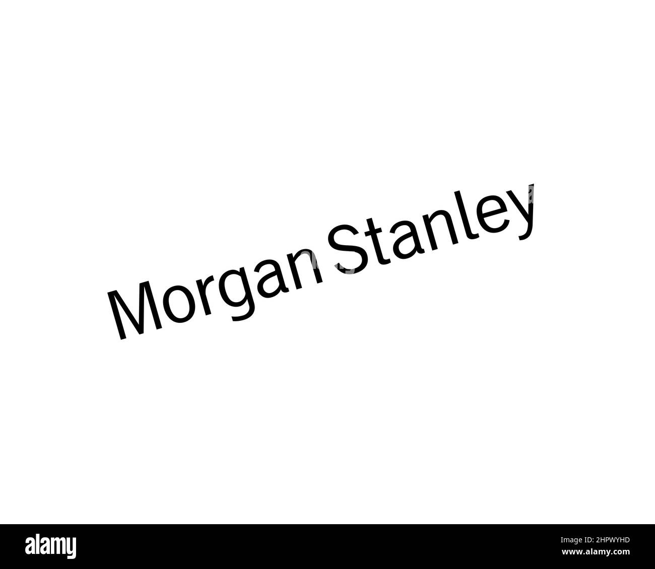 Morgan Stanley, pivoté, fond blanc, logo, marque Banque D'Images