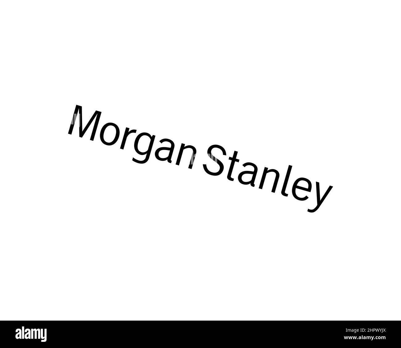 Morgan Stanley, pivoté, fond blanc, logo, marque Banque D'Images