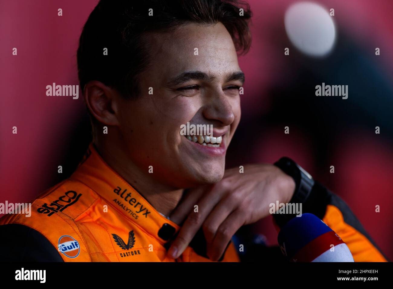 Barcelone, Espagne, 23/02/2022, NORRIS Lando (gbr), McLaren F1 Team MCL36, portrait lors de la séance d'avant-saison avant le Championnat du monde de Formule 1 de la FIA 2022, sur le circuit de Barcelone-Catalunya, du 23 au 25 février 2022 à Montmelo, près de Barcelone, Espagne - photo DPPI Banque D'Images