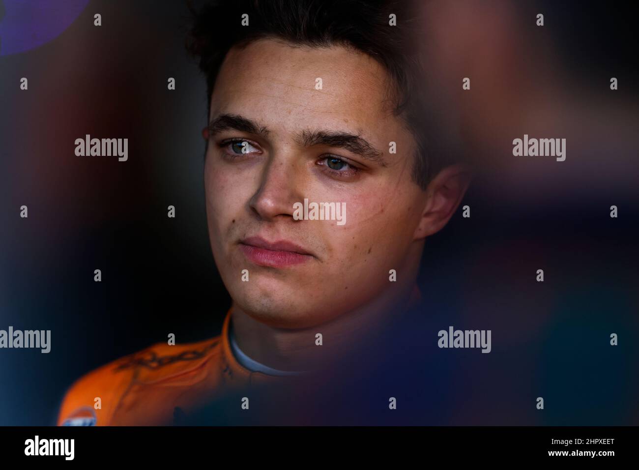 Barcelone, Espagne, 23/02/2022, NORRIS Lando (gbr), McLaren F1 Team MCL36, portrait lors de la séance d'avant-saison avant le Championnat du monde de Formule 1 de la FIA 2022, sur le circuit de Barcelone-Catalunya, du 23 au 25 février 2022 à Montmelo, près de Barcelone, Espagne - photo DPPI Banque D'Images