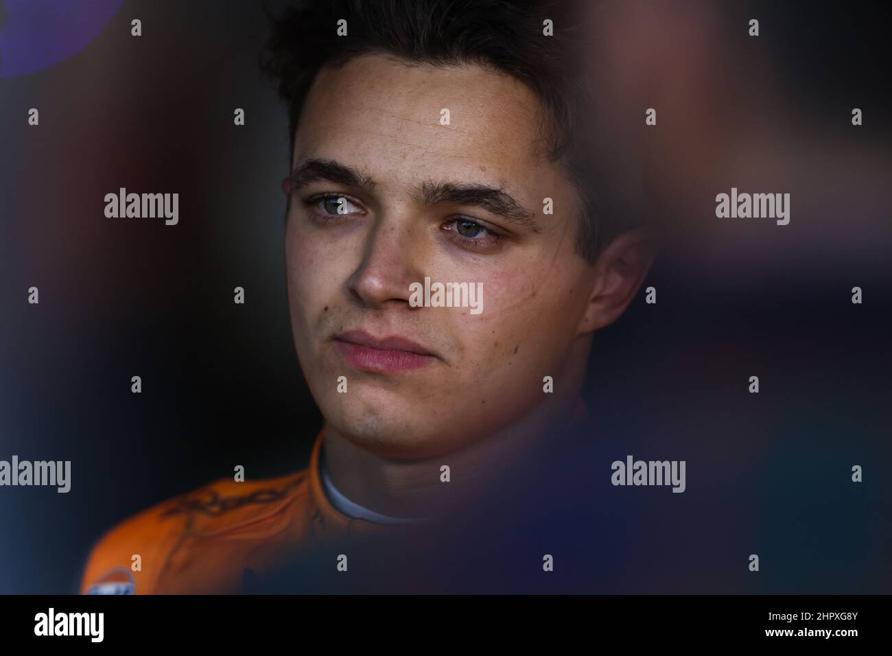 Barcelone, Espagne, 23/02/2022, NORRIS Lando (gbr), McLaren F1 Team MCL36, portrait lors de la séance d'avant-saison précédant le Championnat du monde de Formule 1 de la FIA 2022, sur le circuit de Barcelone-Catalunya, du 23 au 25 février 2022 à Montmelo, près de Barcelone, Espagne - photo: DPPI/DPPI/LiveMedia Banque D'Images